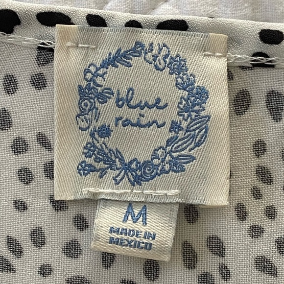 Blue Rain White and Black Animal Print Short Sleeve Cropped Peplum Top Size M - Picture 2 of 8